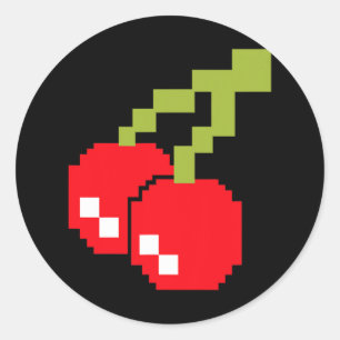Cherries 80s Video Game Costume Easy Group Hallowe Classic Round Sticker