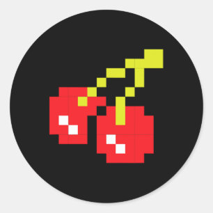 Cherries 80s Video Game Halloween Costume Easy Gro Classic Round Sticker