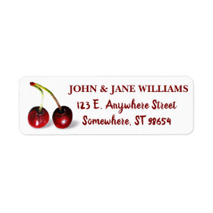 Cherries Address Label Return Address Label