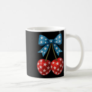 Cherries American Flag Coquette Bow Cherry 4th Of Coffee Mug