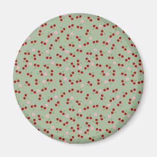 Cherries And Flowers Magnet