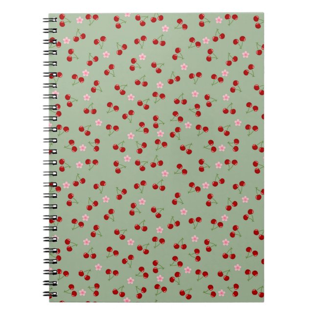 Cherries And Flowers Notebook (Front)