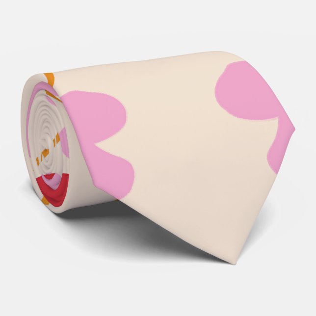 Cherries and Flowers Seamless Pattern Tie (Rolled)