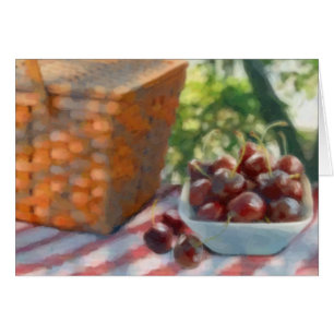 Cherries and Picnic Basket