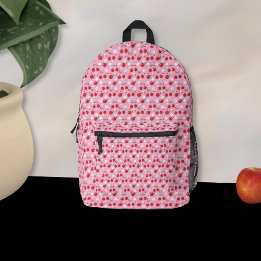 Cherries and Tiny Blossom Girl Pink Backpack