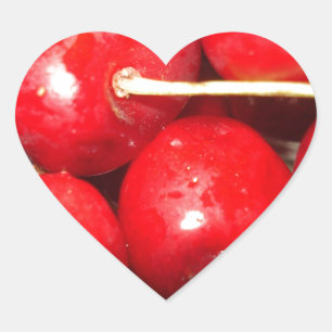 Cherries Art Photo Heart Sticker