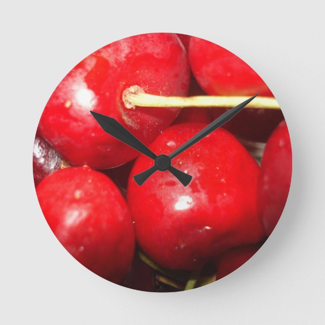 Cherries Art Photo Round Clock (Front)