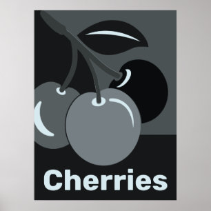 Cherries At Full Moon Kitchen Wall Decor  - Poster