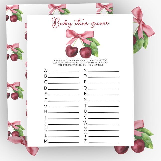 Cherries baby shower Baby item Game (Creator Uploaded)