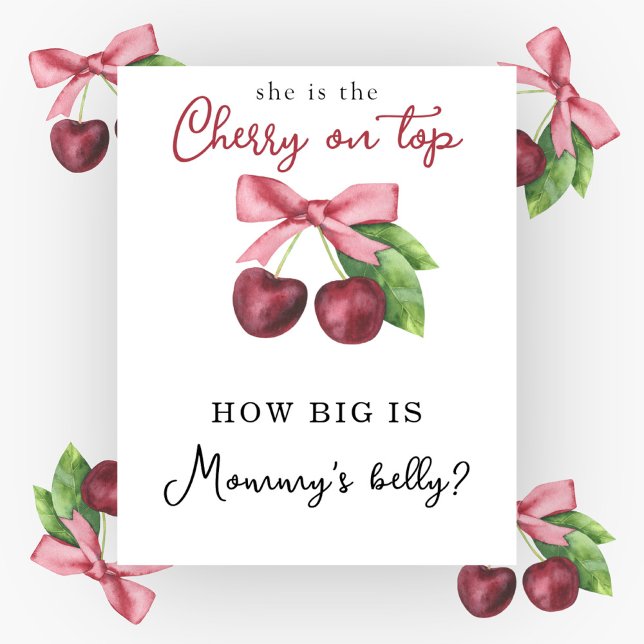 Cherries baby shower - How big is Mummy's belly Poster (Creator Uploaded)