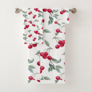 Cherries Bath Towel Set