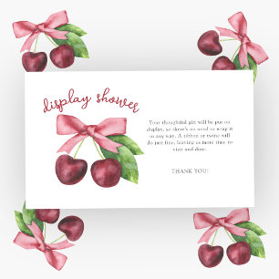 Cherries bow baby shower - display shower enclosure card