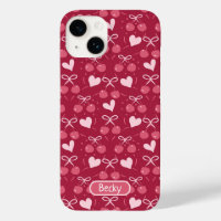 Cherries Bows Hearts red and Pink