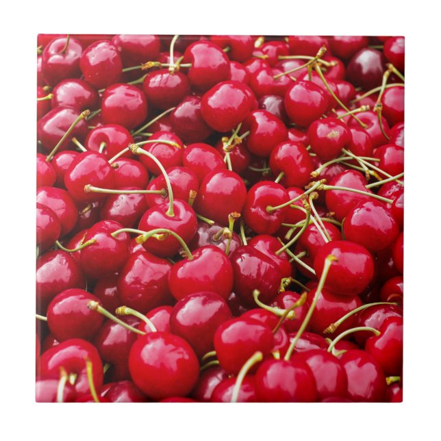 Cherries Ceramic Tile (Front)