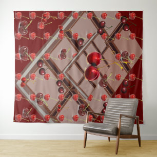 Cherries & Chocolate w/Dark Red Tapestry