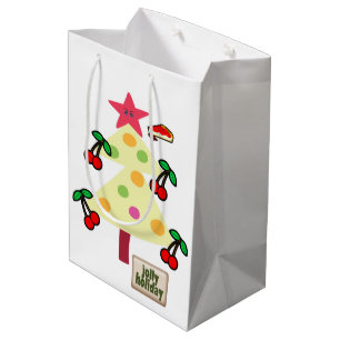 Cherries Christmas Tree Jolly  Holiday  Gift Bags