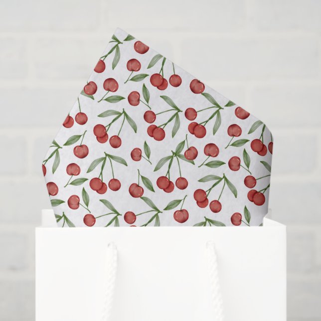Cherries Decoupage Paper, Summer Fruit Tissue Paper (Gift Bag)