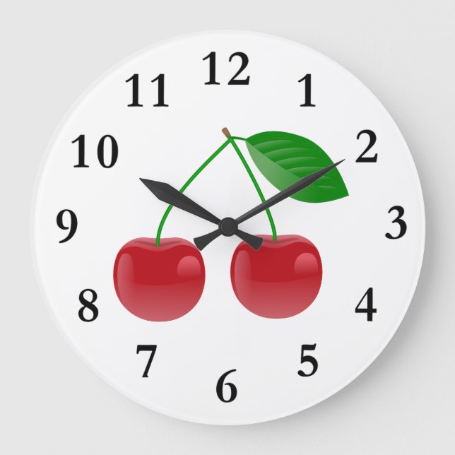 Cherries Design Wall Clock (Front)