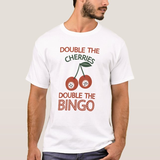 Cherries Double Bingo Retro T-Shirt (Front)