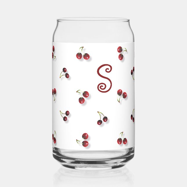Cherries Drinking Glass (Left)