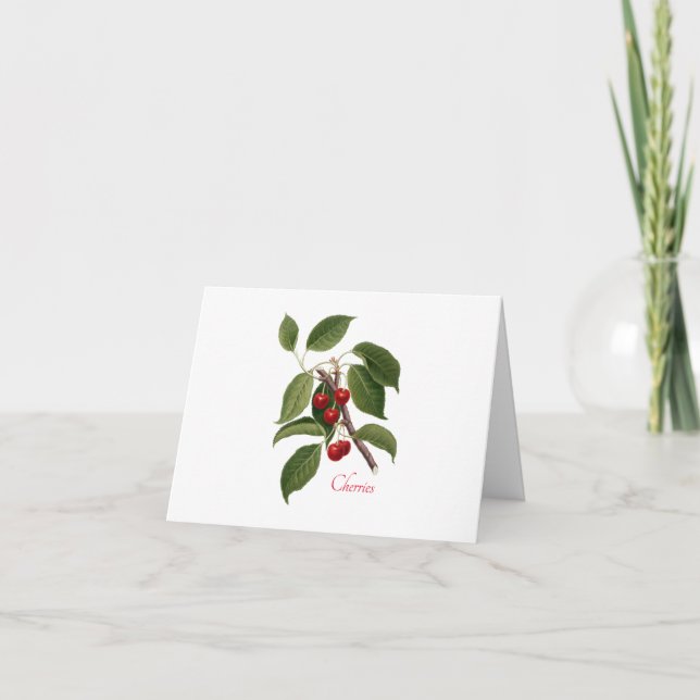 "Cherries" Folded Greeting Card (Front)