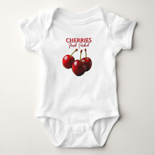 Cherries fresh picked baby bodysuit