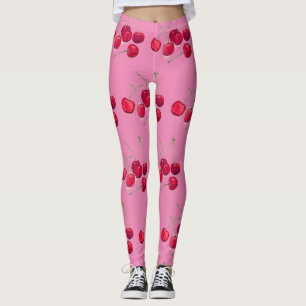 Cherries fruit natural sweet delicious retro  leggings