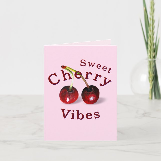 Cherries Greeting Card (Front)