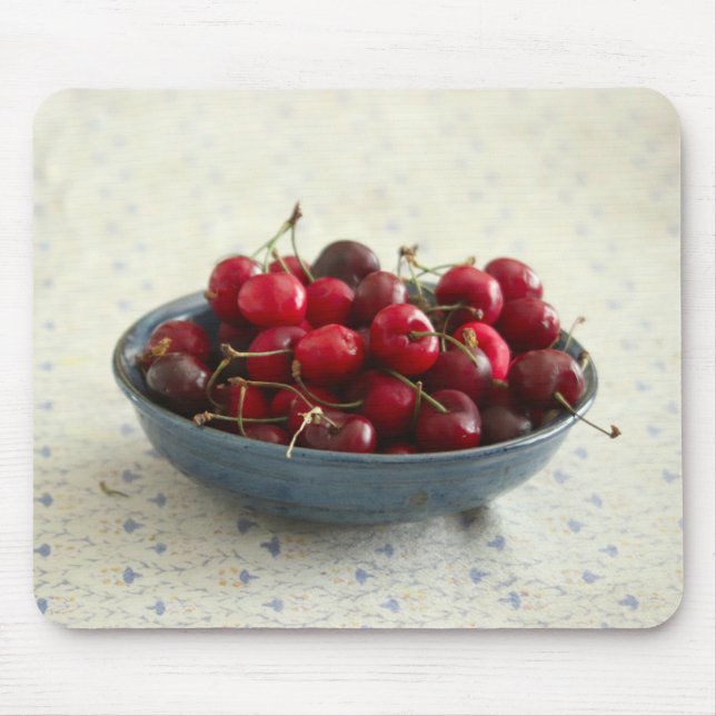 Cherries in a blue bowl  mouse pad (Front)