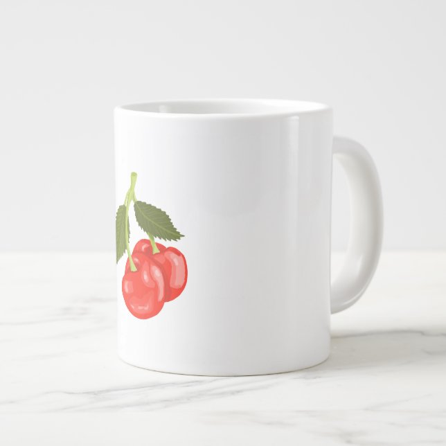 Cherries Large Coffee Mug (Front Right)
