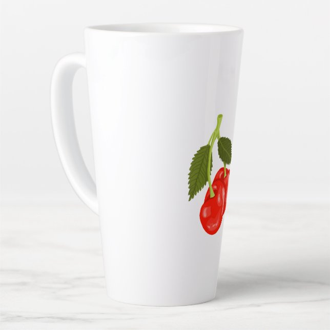 Cherries Latte Mug (Left Angle)