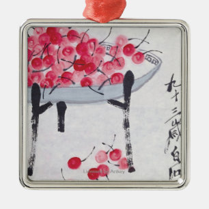 Cherries Metal Ornament