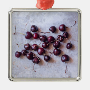 Cherries metal ornament