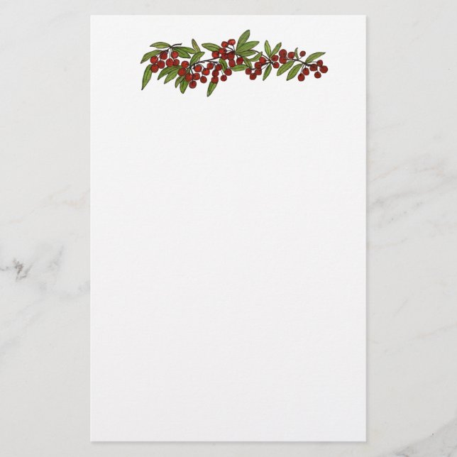 Cherries on a Vine Stationery (Front)