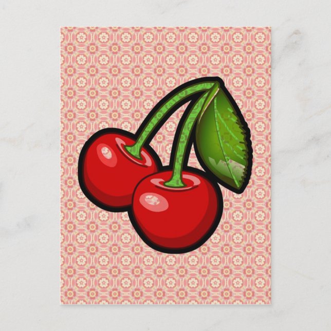 Cherries on Flower Postcard (Front)