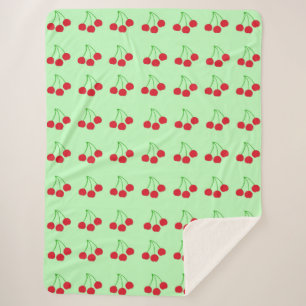 Cherries on Green Blanket 60" x 80"