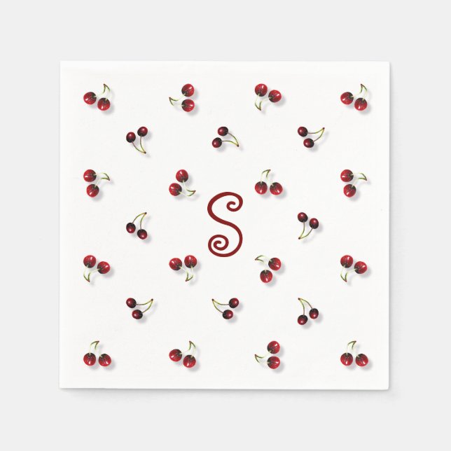 Cherries Paper Napkin (Front)