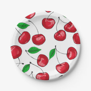 Cherries Paper Plate