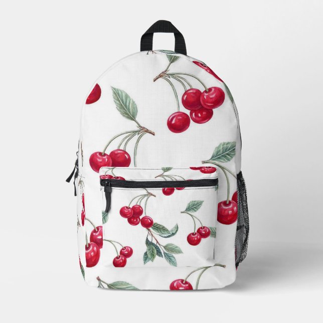 Cherries Printed Backpack (Front)