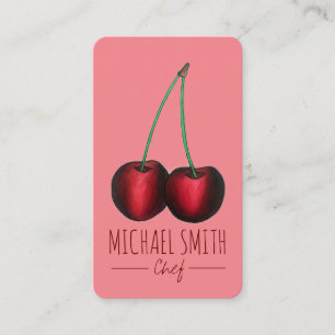 Cherries Ripe Red Cherry Fruit Chef Homemade Jam Business Card