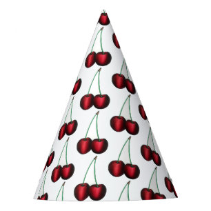 Cherries Ripe Red Cherry Summer Fruit Print Party Hat