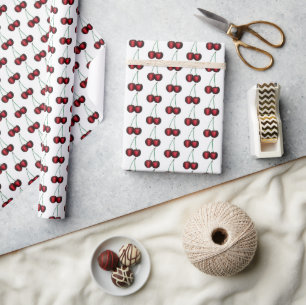 Cherries Ripe Red Cherry Summer Fruit Print Wrapping Paper