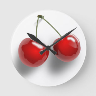 Cherries Round Clock