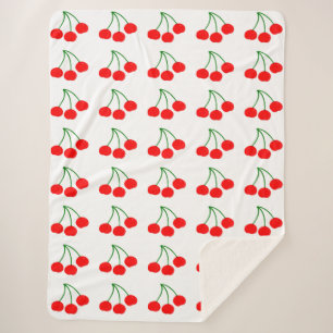 Cherries Sherpa Blanket