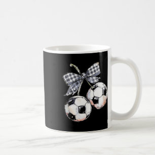 Cherries Soccer Checkered Coquette Game Day  Coffee Mug