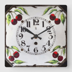 Cherries. Square Wall Clock