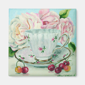 Cherries & Tea Magnet