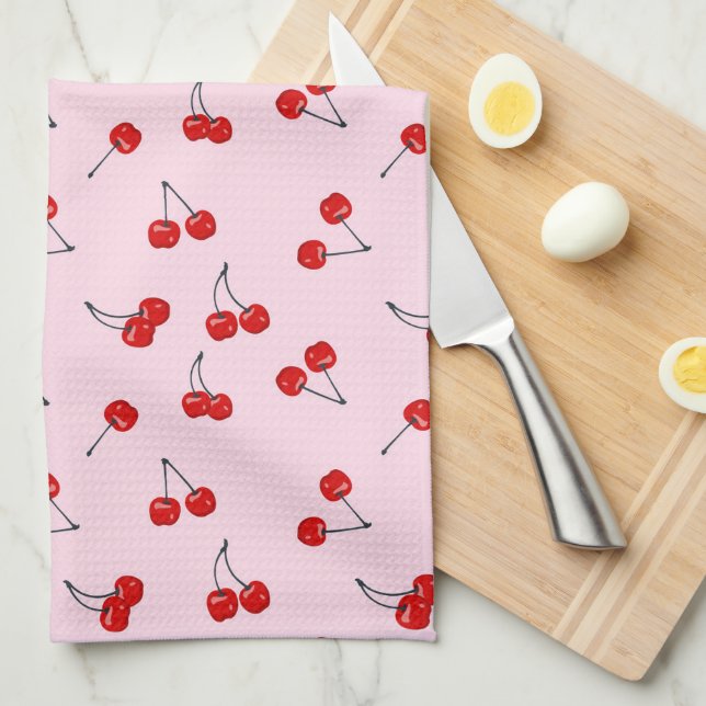Cherries Tea Towel (Quarter Fold)