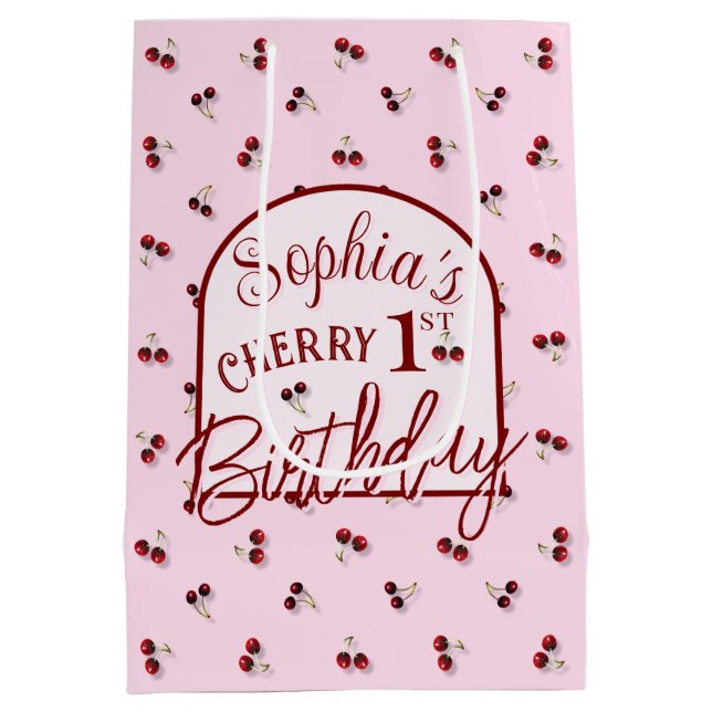 Cherries Theme First Birthday Gift Bag (Back)