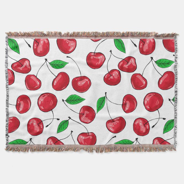 Cherries Throw Blanket (Front)